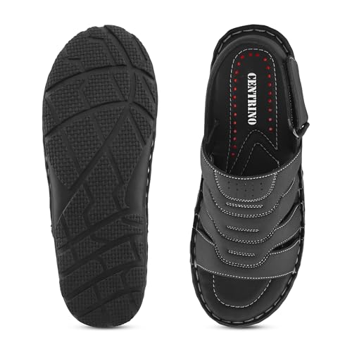 Image of Centrino Sandal for Men | Grip Insole for Stability | slippers /sliders for men |mens sandals casual | sandals for men|Modern Look with Straps | Comfortable Footwear (9265)