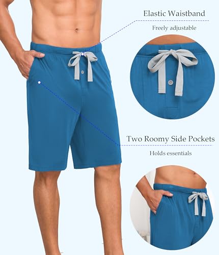 Image of CF Mens Pajama Shorts Bamboo Rayon & Cotton Sleep Shorts Lightweight Pants