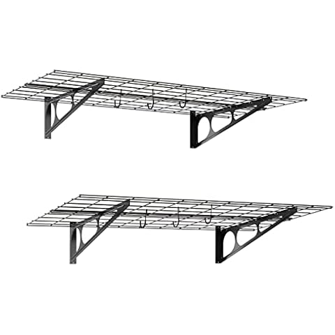 RAD Sportz Heavy Duty Shelves for Wall 2-Pack - Storage for Garage Organization - Garage Shelving with 154lb Capacity and Bike Hooks for 4 Cycles Cover