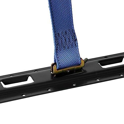 Two 4-Ft E Track Tie-Down Rail, Black Powder Coated Steel Etrack Tiedowns, Vertical E-Tracks, Bolt-On Tie Down Rails For Cargo On Pickups, Trucks, Trailers, Vans #TOP2