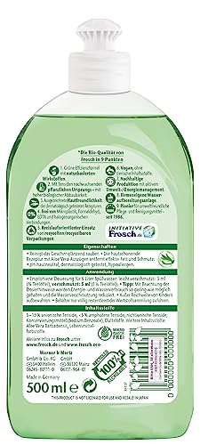 Frosch Aloe Vera Spül-Lotion, sensitives Handgeschirrspülmittel, sehr gute Hautverträglichkeit, 500 ml