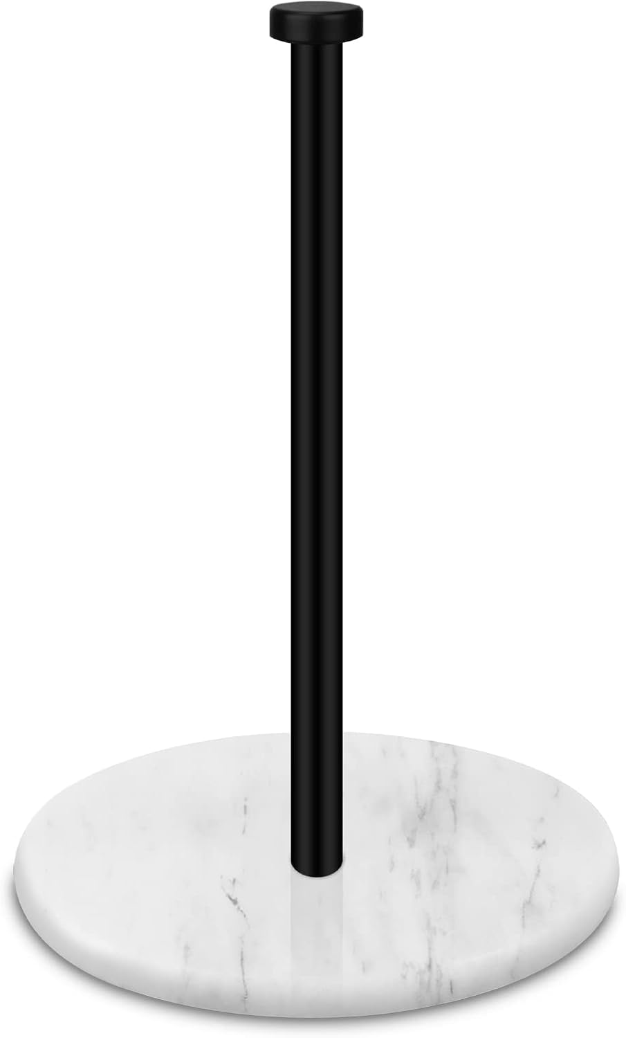 HESHIBI Paper Towel Holder Countertop with 7" Weighted White Marble Base Modern