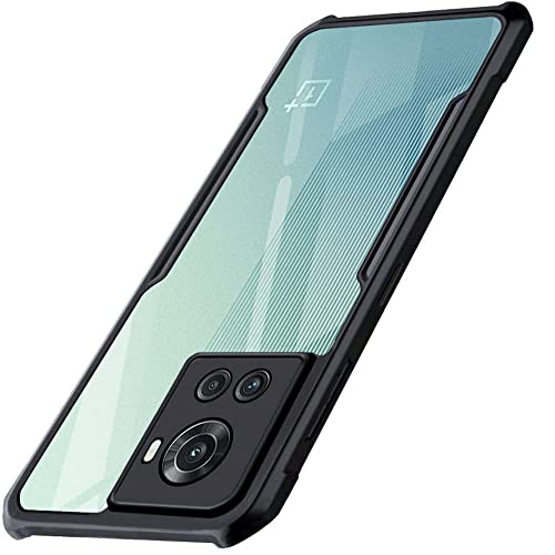 Image of WOW IMAGINE Shock Proof Clear Back Case Mobile Cover for 1+ OnePlus 10R 5G | 10R Prime 5G (Hard | Hybrid PC + TPU | Full Armour Device & Camera Protection | Black)