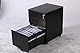 OFITURIA ® Aktenschrank aus Metall, Schwarz, mit Schloss für Büro, Schublade mit Rollen, 3 Schubladen, montiert 52 x 39 x 60 cm