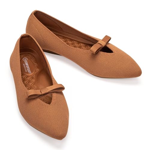 Frank Mully Women's Flats with Bow Slip on Ballet Shoes Soft Fabric Ballerina Dressy Flats for Women4