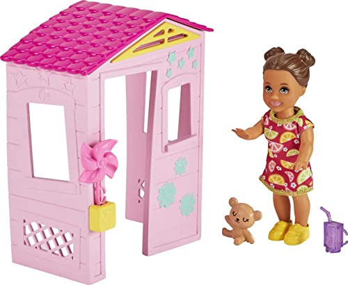 Barbie Skipper Babysitters Inc. Accessories Set With Small Toddler Doll & Pink Playhouse, Plus Pinwheel, Teddy Bear & Cup, Gift For 3 To 7 Year Olds #TOP3