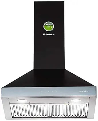 Faber 60 cm 1095 m3/hr pyramid Kitchen Chimney (Hood Topaz Smart 3D T2S2 BK TC LTW 60, Baffle Filter, Touch Control, Black)