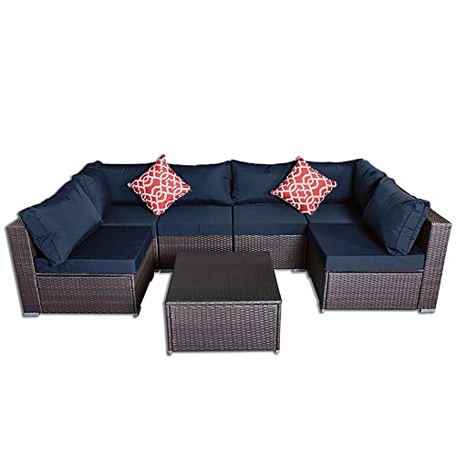 Melko Gartenmöbel Sitzgruppe Polyrattan Outdoor Möbel Lounge Rattanmöbel Essgruppe Set 8 teilig Balkon Sofa Ecklounge…