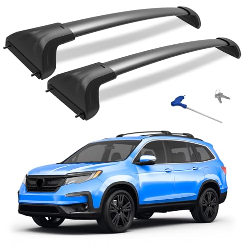 HmmtyRack 300lbs Roof Rack Cross Bars Compatible with Honda Pilot 2016-2022 with Flush Rails, Aluminum Crossbar with Lock for Rooftop Cargo Carrier Luggage Kayak Canoe Bike Snowboard