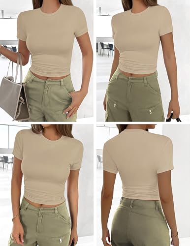 Ekouaer Womens Basic Tee Shirts 3 Pack Short Sleeve Crew Neck Thermal Underwear Tops Base Layer4