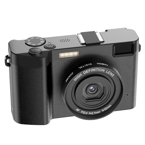 Cámara digital profesional 5K WiFi con zoom de 18X, antivibración y filtro UV, experiencia fotográfica 5K cámara digital con funciones mejoradas (es negra)