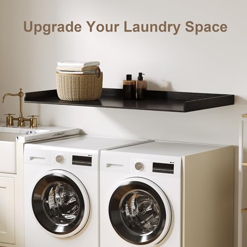 Image of ChooChoo Washer Dryer Countertop, 1-Tier | Laundry Room Topper, Spacious Storage, For Folding Clothes & Efficient Organization, Black