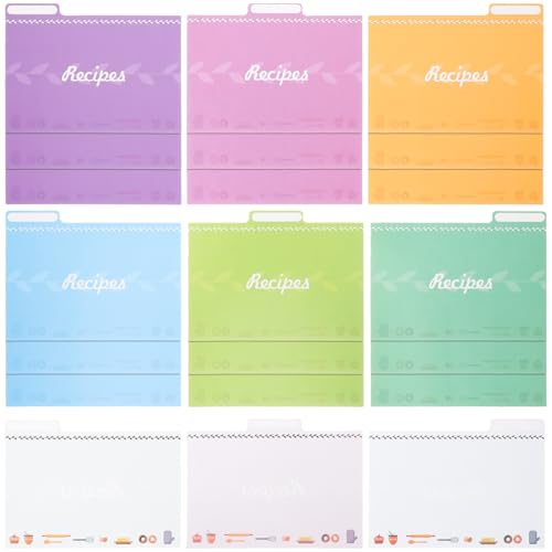 NIYANGLE 25 pezzi Divisori per Ricette da Cucina Colorati con Superficie Liscia e Scrivibile Divisori Portatili per Scatola Ricette Organizer Pratico per Appunti Culinari Colore Casuale