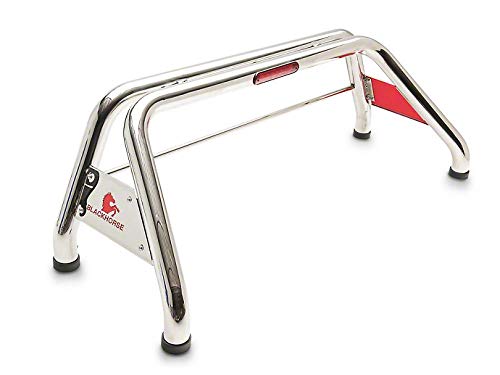 Black Horse Classic Roll Bar Compatible with 2000 to 2022 Nissan Ram Chevrolet Ford GMC Toyota Titan 3500 2500 Silverado F-150 Sierra Tundra XD 1500 Chrome Stainless RB001SS
