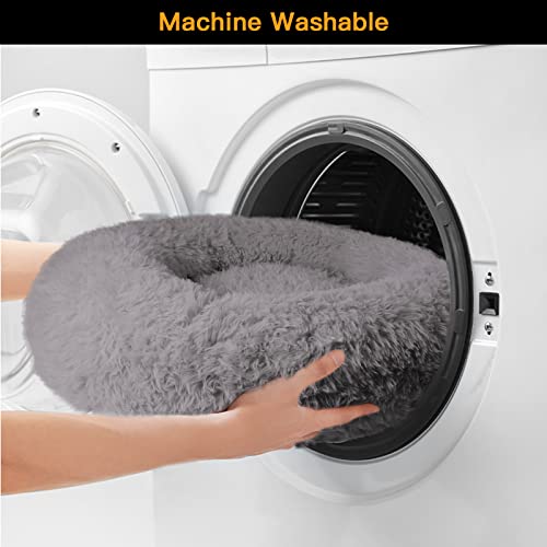 Urgvanz Pet Dog Beds For Large Dogs, Calming Donut Dog Bed, Round Fluffy Dog Beds, Plush Pet Bed For Dogs Up To 90Lbs, 34Inch #TOP5