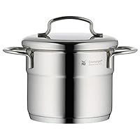 WMF Mini Kochtopf klein 12cm, Metalldeckel, Fleischtopf Induktion 1l, Cromargan Edelstahl, stapelbar, für kleine Portionen, Singlehaushalte