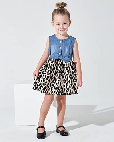 Saeaby Baby Girl Dress Toddler Girl Summer Clothes Infant Sleeveless Dress Denim Flower Sundress Cute Dresses for Girl2