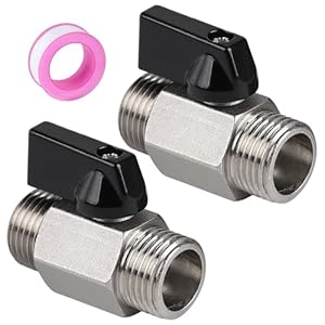 EFUTURETIME 2 x Mini Kugelhahn Absperrventil