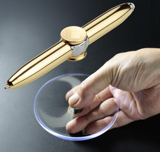 Image of Swadhin Spinning Rotatable Finger Ballpoint with LED Light, Multi Functional Stress Relief Writing Tool for Office, School and Gifting, Multicolor Pack of 1