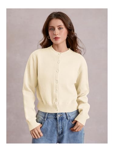 Image of SOLY HUX Women's Button Down Cropped Lightweight Cardigan Sweater Cute Fall Fashion 2026