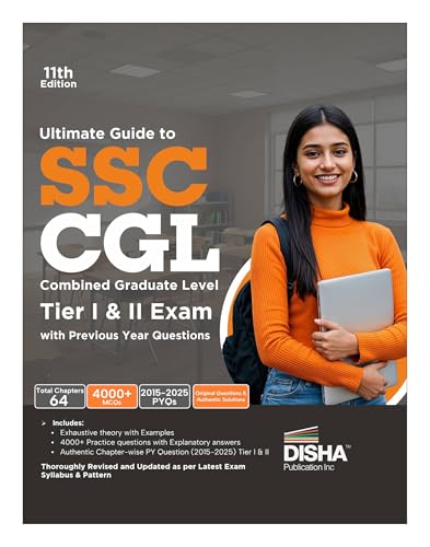 Image of Disha Ultimate Guide to SSC CGL - Combined Graduate Level - Tier I & Tier II Exam with Previous Year Questions 11th Edition | Combined Graduate Level Prelims & Mains| PYQs