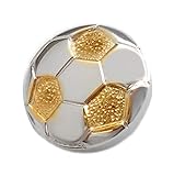 rund ca. 2 cm Unbekannt Fussball Ball Sport Anstecker Revers Pin Bicolor teilvergoldet m.i. Germany + Geschenkbox