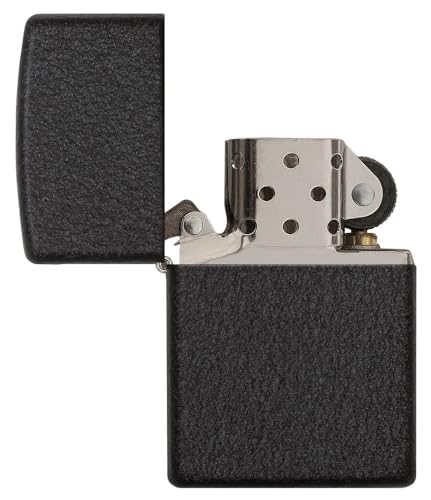 Image of Zippo Metal Black Crackle, Black, Pocket Fuel, Windproof Premium Lighter (BIS Certified)