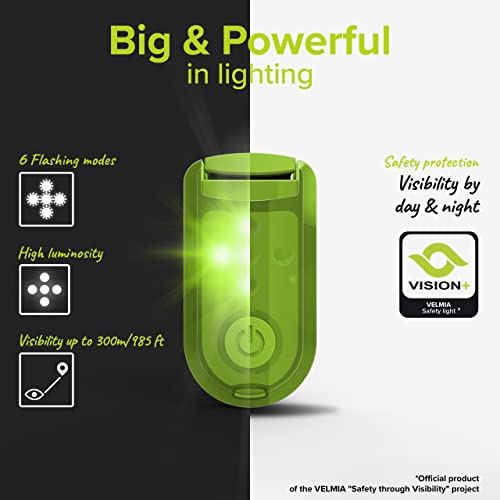 Velmia Luz LED (2 Uds) - Frontal LED con 6 Modos & Memoria - Ultraligera para Seguridad y Visibilidad con Clip & Velcro - Luz Running Ideal para Mochila, Cochecito, Perro, Deporte - imagen 4