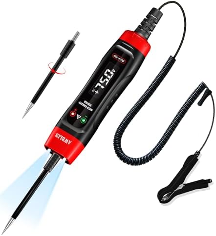4-75V DC Automotive Test Light with Buzzer Sound, LCD Digital Light Tester with Voltmeter, Heavy Duty Circuit Tester with Illumination, Fuse Voltage Tester Auto Electrical Tool