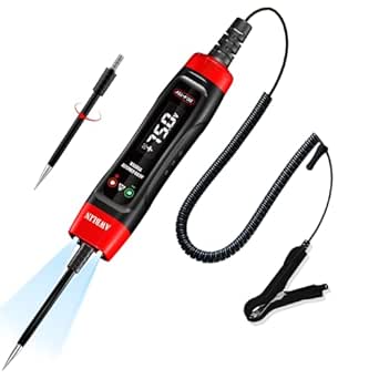 4-75V DC Automotive Test Light with Buzzer Sound, LCD Digital Light Tester with Voltmeter, Heavy Duty Circuit Tester with Illumination, Fuse Voltage Tester Auto Electrical Tool