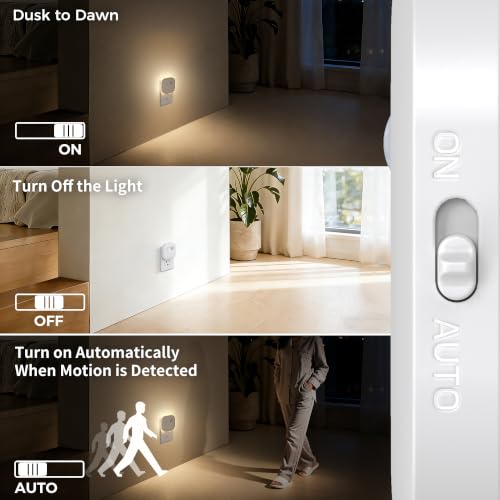 Image of DORESshop Motion Sensor Night Light, Night Lights Plug into Wall, 3CCT