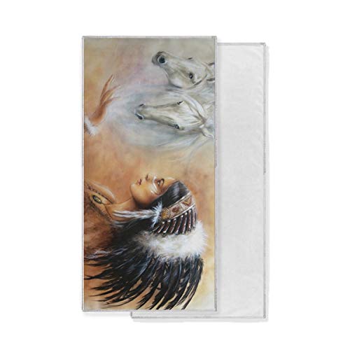 Fantazio Serviette essuie-mains en polyester à séchage rapide Motif cheval Cover