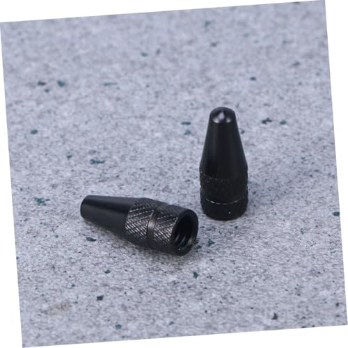 Totority 6 Pcs Tapones de Válvula Francés Aluminio Negro Antiarrastre miniatura 7