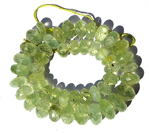 Perles en préhnite naturelle 10-13mm rondelle facettée fil pierre gemme véritable