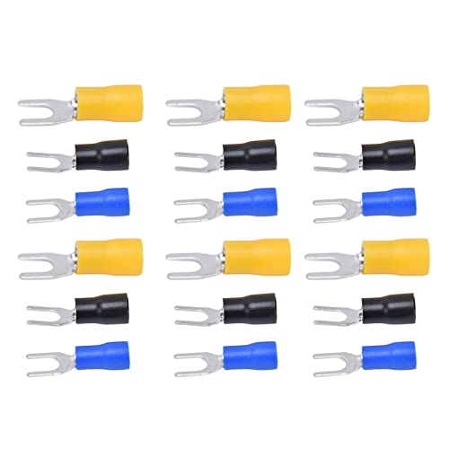 linxiaojix Terminales de Horquilla Aislados, Conector de Cable Tipo U de Buena Conductividad 300 Piezas para la Industria Eléctrica(SV1.25-4 + SV2-4 + SV5.5-4) Cover