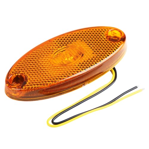 Wowsofty Feu de Position Latéral LED 12V,Jaune Feux de Position Latéral Position Avant de Camion Lampes Indicateurs avec Réflecteur pour Remorque Van Caravane,Accessoire Sécurité Camion Facile à Ins