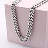JoycuFF Mens Cuban Link Chain Necklace for Boyfriend Silver Gold Stainless Steel 6MM 10MM Hip Hop Christmas Gifts for Men Christmas Father Day Anniversary Birthday Jewelry for Men, 22", Stainless #4