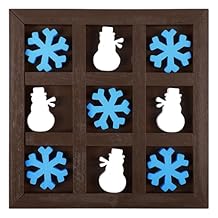 Christmas Wooden Tic Tac Toe Games Winter Table Board Games for Holiday Xmas Family Game Snowman Snowflake Gift Decorations