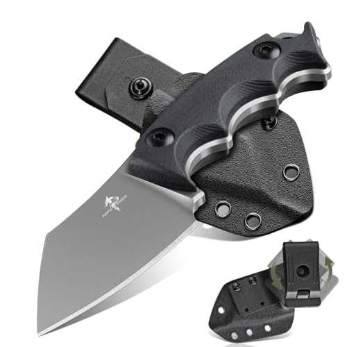 Image of Purple Dragon EDC Fixed Blade Knife with Rotatable Sheath,D2 Survival Knife