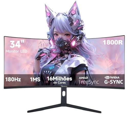 Monitor Gamer Curvo QHD Ultra-Wide de 34 Polegadas