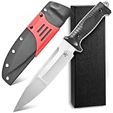 Sitivien ST36 Fixed Blade Knife 7mm Thick Sleipner Brushed Steel Blade Two Tone G10 Handle Full Tang EDC Fixed Knifes for Outdoor Camping Hunting Working(Silver)