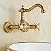 Grifo Cocina Pared Grifo Lavabo Vintage Monomando con Cerámica en Latón con...