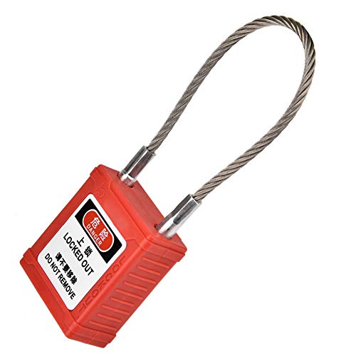 Industrial Safety Lockout Padlocks with Extra Long Wide Shackle and Flexible Cable Key Lockout Tagout Locks - Image 3