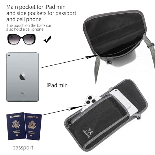 Image of JEMINAL Passport ID Crossbody Phone Bag for Men & Women: Waterproof Small Phone Shoulder Handbag for lighty Camp Jog Travel