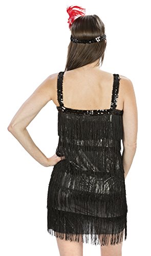 Disfraz Flashy Flapper Negro y Rojo XL miniatura 3