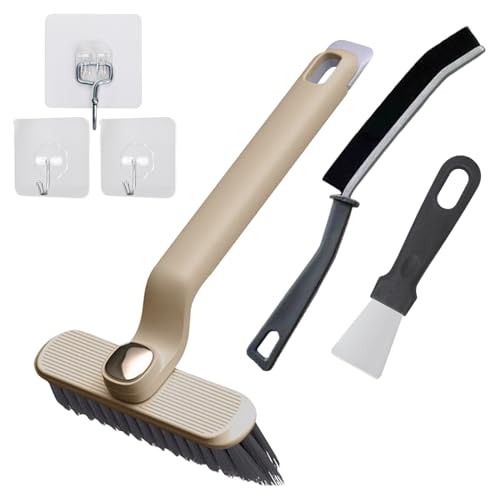 Image of Multifunctional 360 Rotating Crevice Cleaning Brush, Household Crevice Cleaning Tool, Hard Bristle Crevice Cleaning Brush for Kitchen, Bathroom, Window, Floor, Faucet (Yellow)