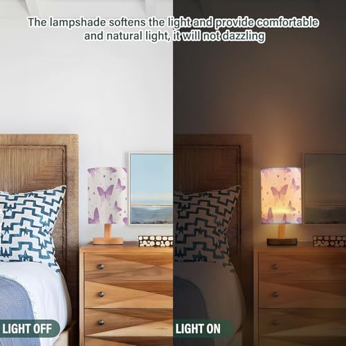 Lámpara de mesa con LED y diseño de mariposas púrpuras miniatura 5