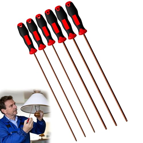 Lot De 6 Tournevis Extra Longs, Jeu De Tournevis Long, Longueur De Tige De 300 Mm, Tournevis Magnétique, En Alliage D'acier S2 Traité Thermiquement, Long...