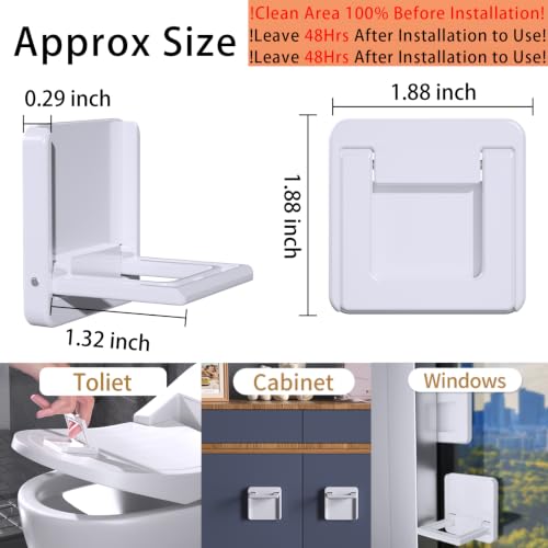 Bstsilver 5-Pack Sliding Door Lock & Pull Handle 2in1, No Drill Adhesive Child Safety Baby Toddler Pet Proof, Foldable for RV, Boat, Apartment Cabinet Drawer Shower Laundry Closet Window Patio Garage — view 2