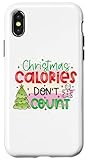 Coque pour iPhone X/XS Christmas calories don't count funny X-mas moche pull